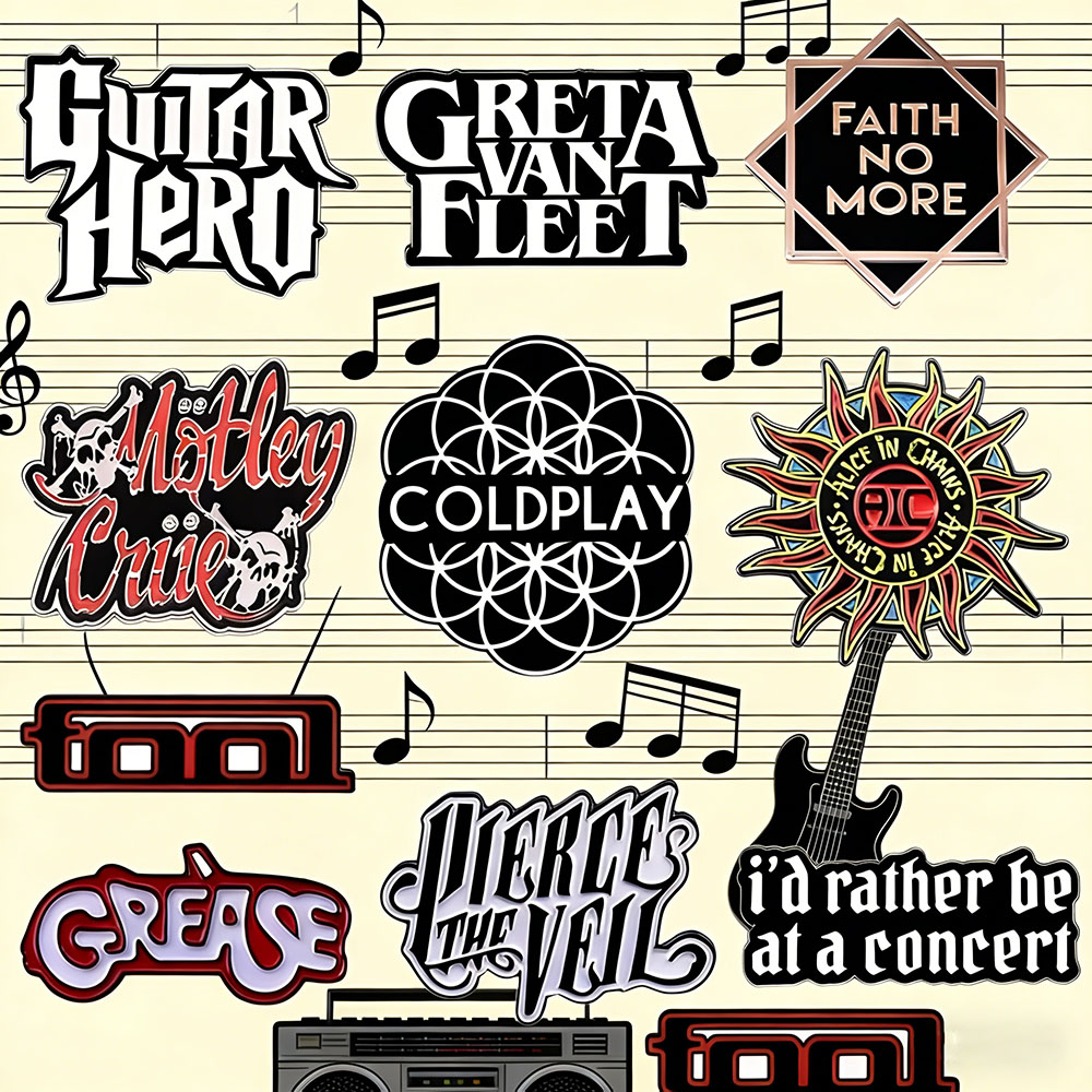 Broche con logotipo musical cl - Heavy Equipment Logo reseña y precio